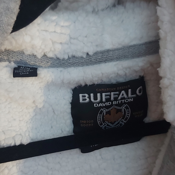 Buffalo David Bitton Grey Hoodie (Fleece interior) Men's Mediu. - Picture 2 of 5